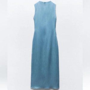 ZARA WRINKLED EFFECT STRAIGHT DRESS